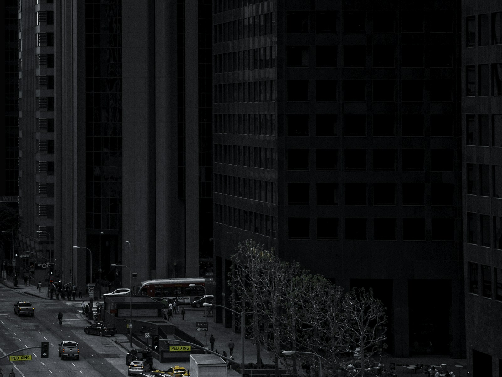 Downtown Los Angeles street view for guest arrivals